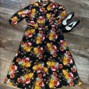 Button Up Floral Dress